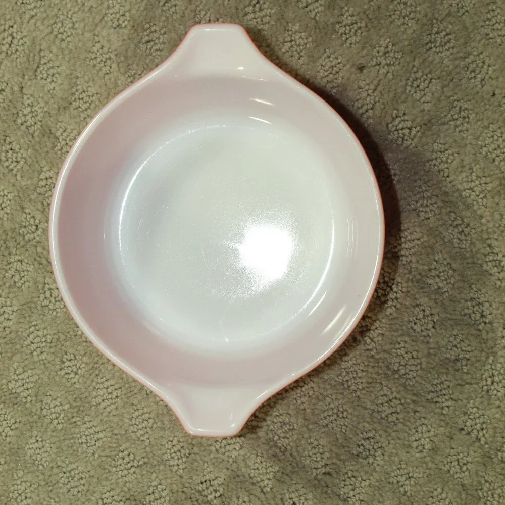 Pyrex Vintage Friendship 471 / 472 / 473 Casserole w 2 White Patterned Lids